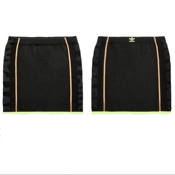 Adidas x Ivy Park Women's M Knit Athletic Mini Skirt Black High Waist Beyonce - Picture 3 of 8